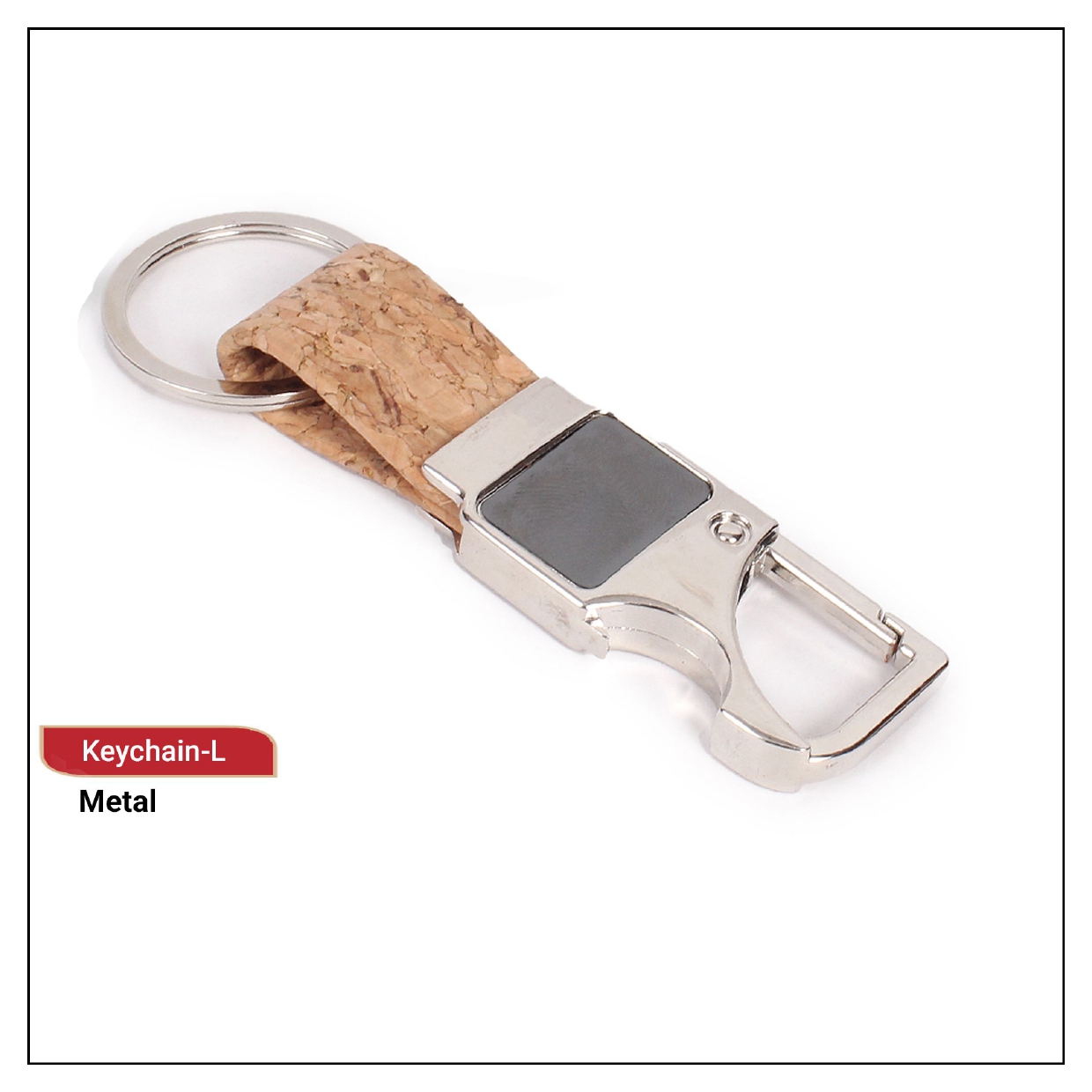 Cork And Metal Bottle Opener Keychain