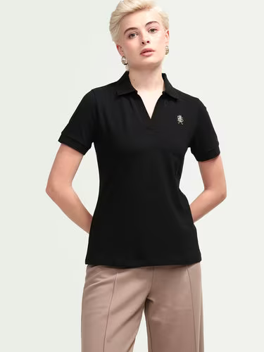 EMBROIDERED JOHNNY COLLARED POLO