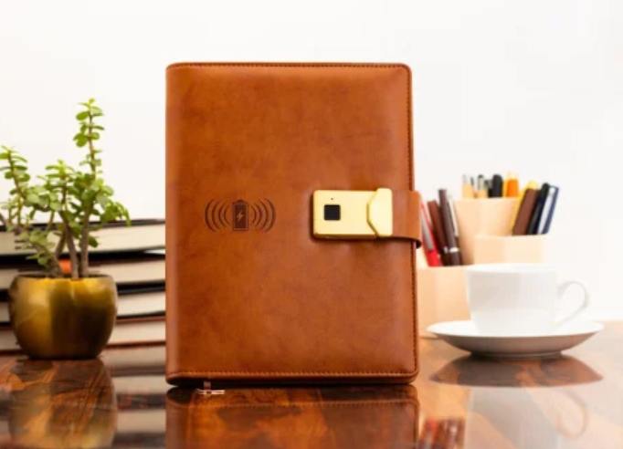 Executive Fingerprint Lock Power Bank Organizer Diary