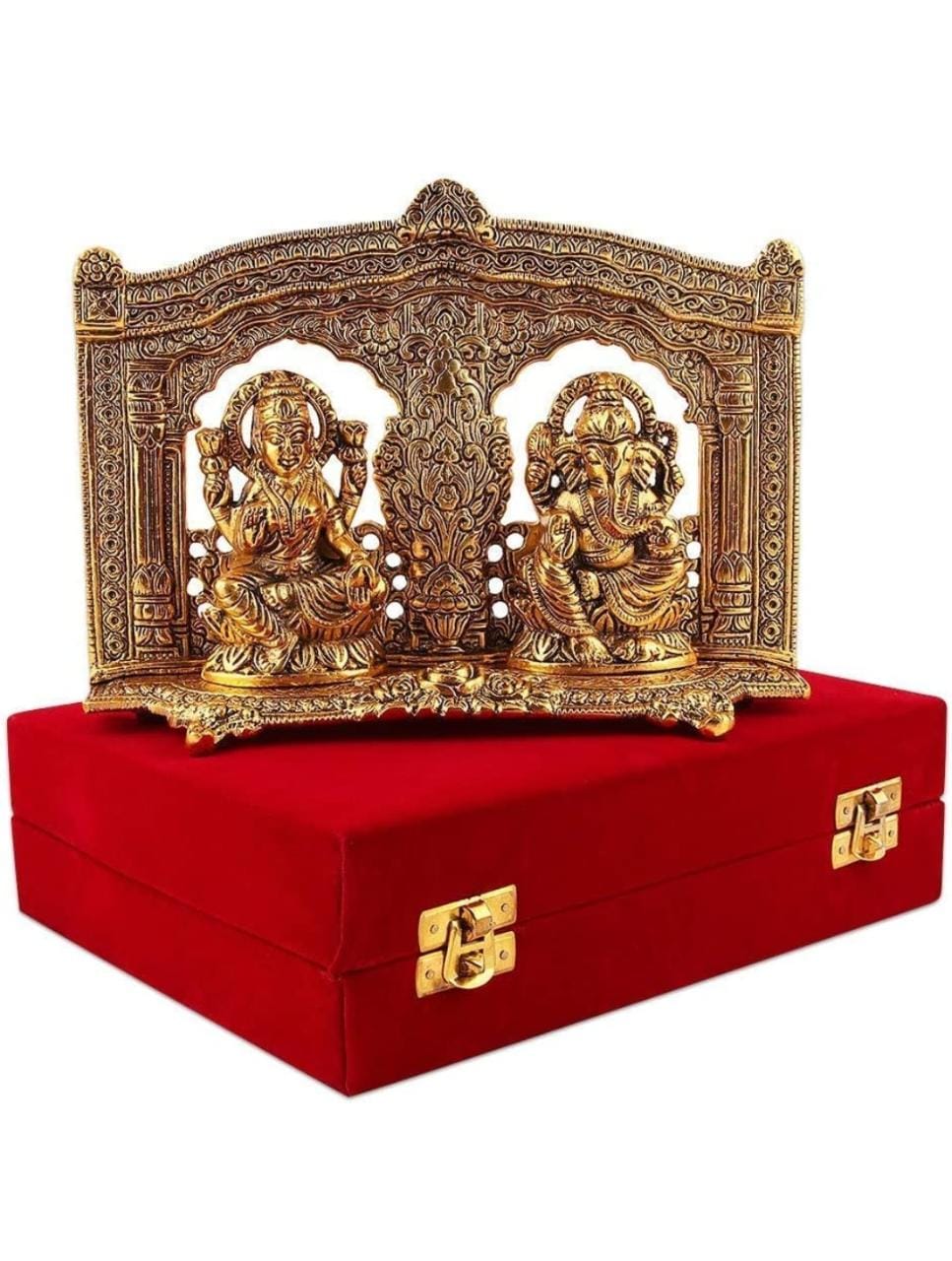 Gold Plated Lakshmi Ganesh Idol Set