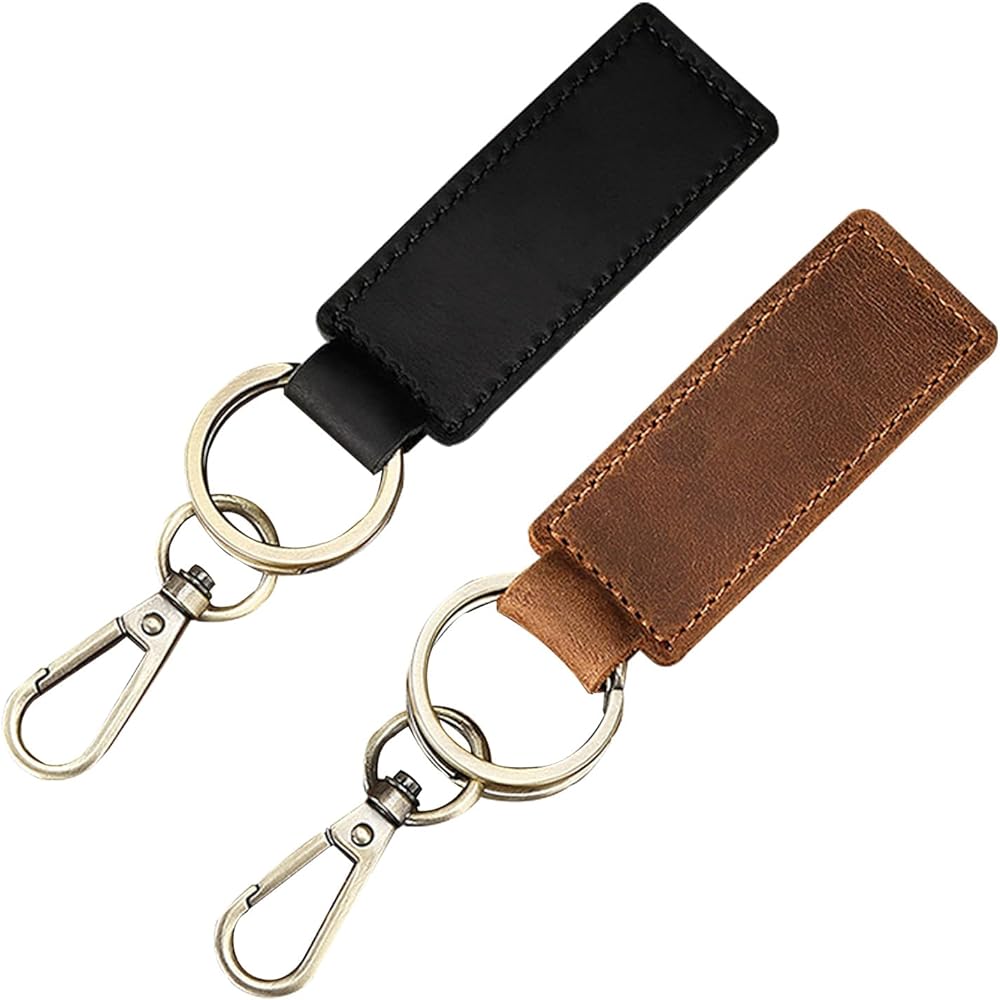 Leather Loop Swivel Hook Keychain