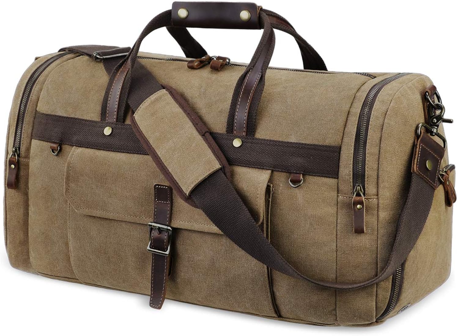 Luxury Leather Travel Duffle Bag