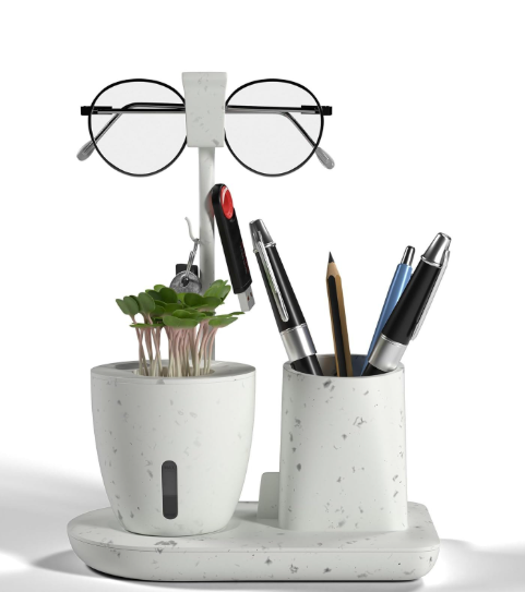 Multi Functional Pen Stand With Plant Pot Glasses Holder And Mobile Holder