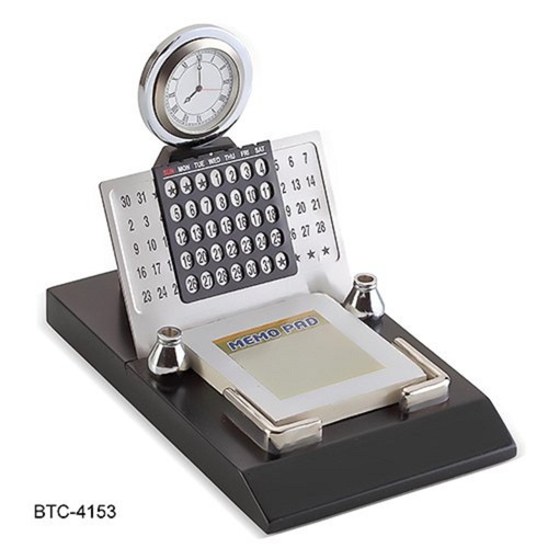 Premium Metal Perpetual Desk Calendar With Memo Holder