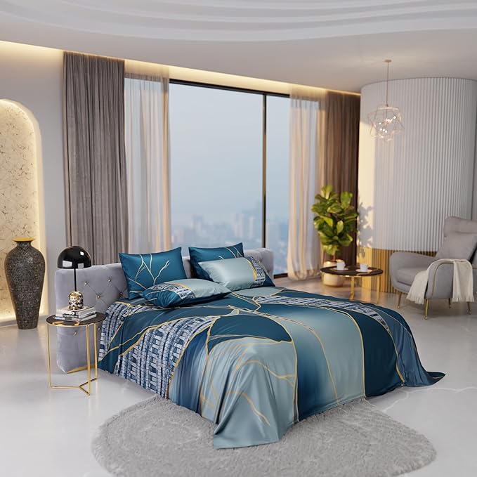 Stoa Paris Super King Size Enriched Cotton Bedsheet with 4 Pillow Covers