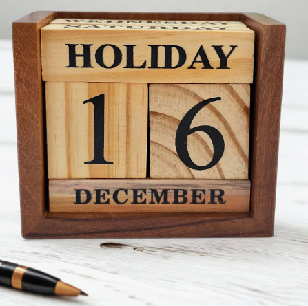 Wooden Block Perpetual Desk Calendar