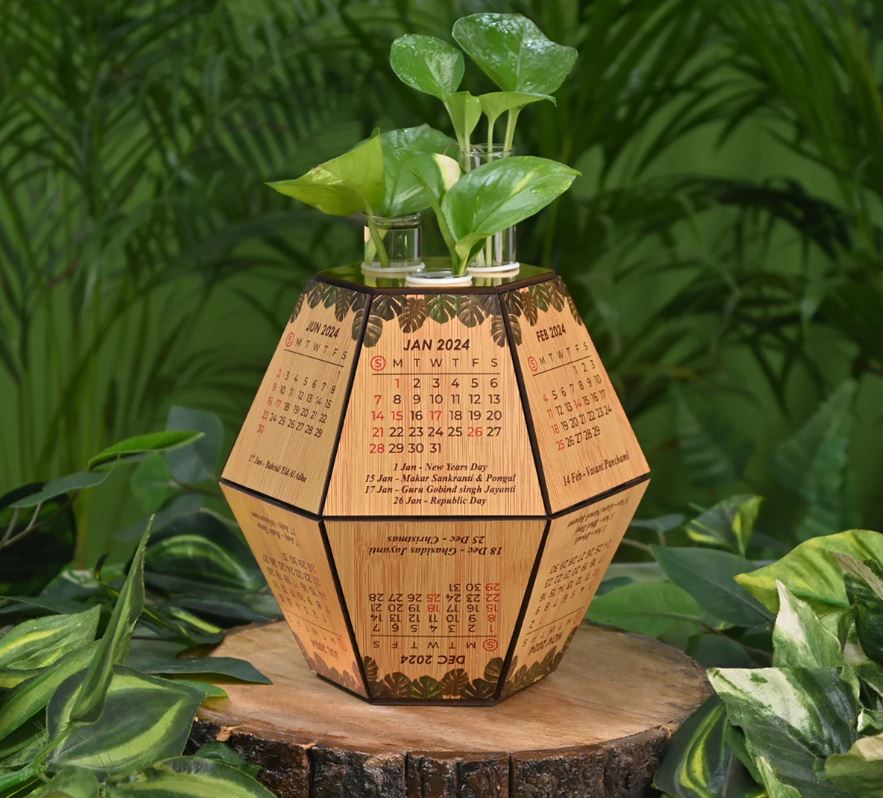 Wooden Calendar Planter